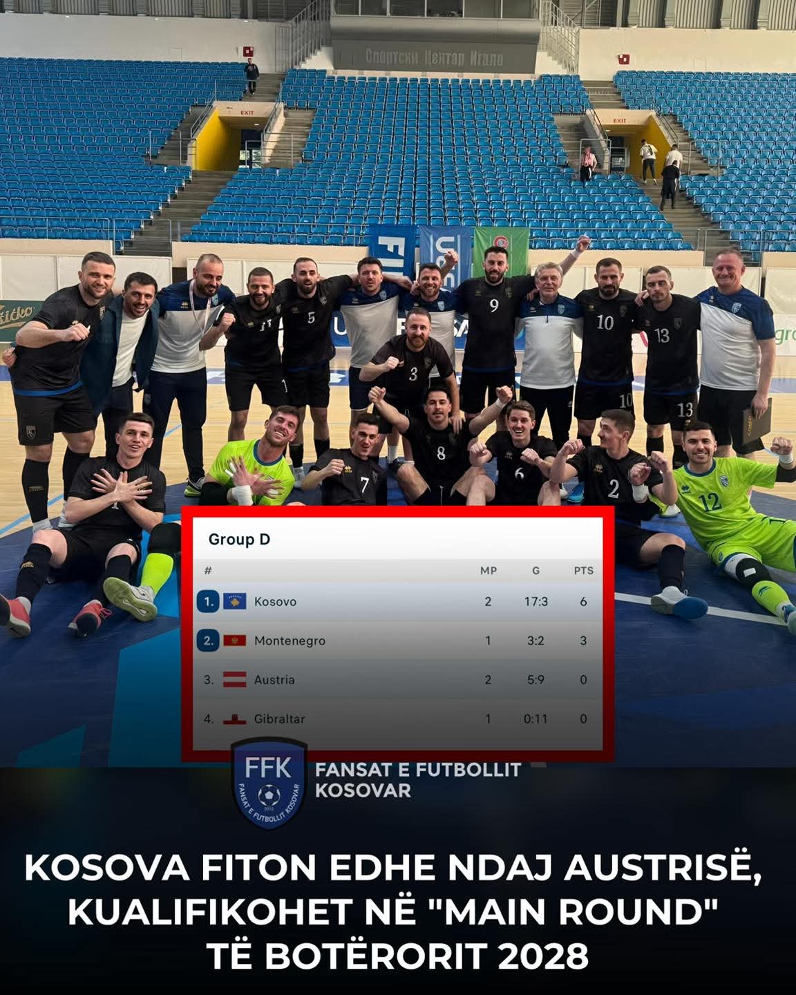 Kosova fiton edhe ndaj Austrisë, kualifikohet në “Main Round” të Botërorit 2028